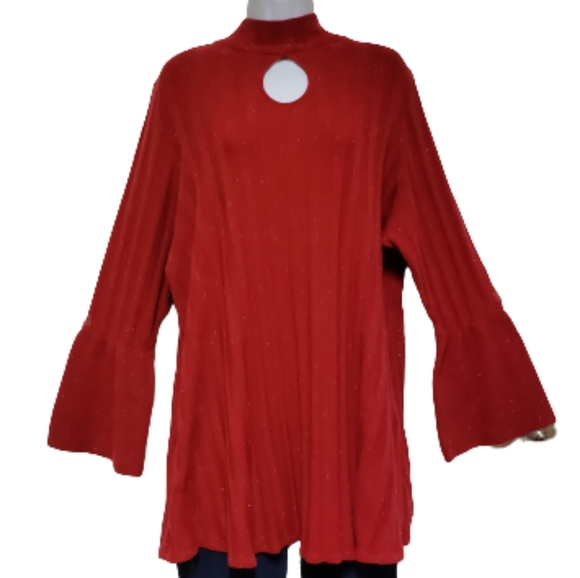 Style & Co. Sweaters - Style & Co. Red and Silver Sparkeling Accents sz 3X